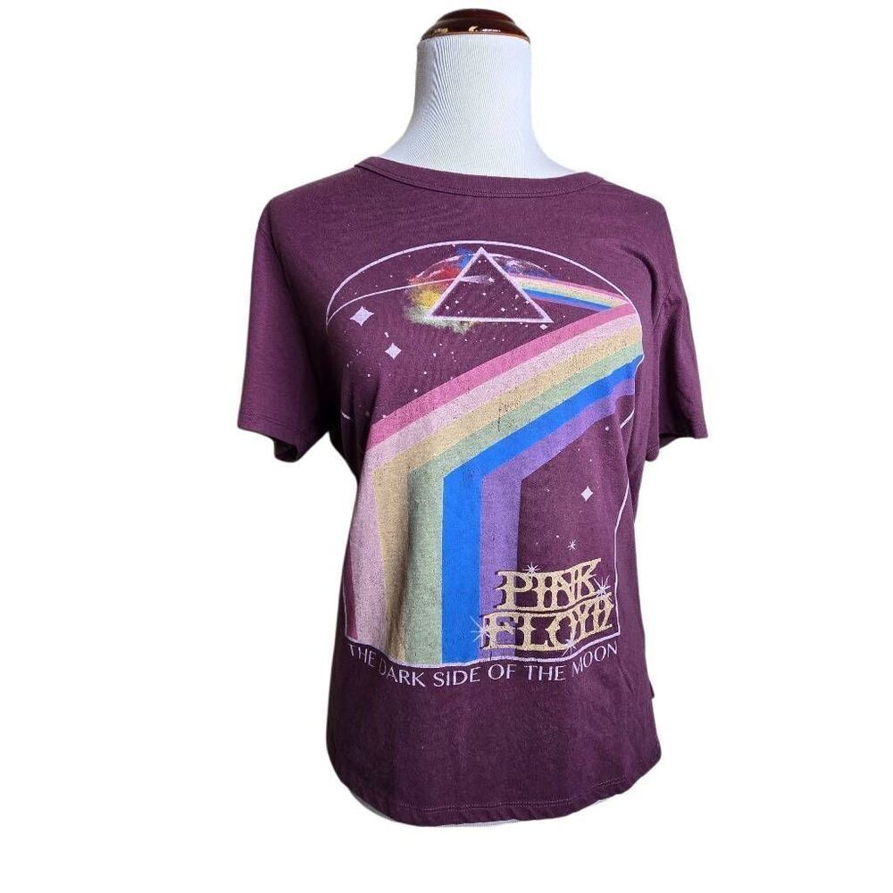 Pink Floyd Dark Side of the Moon Maroon Graphic Tee Shirt L